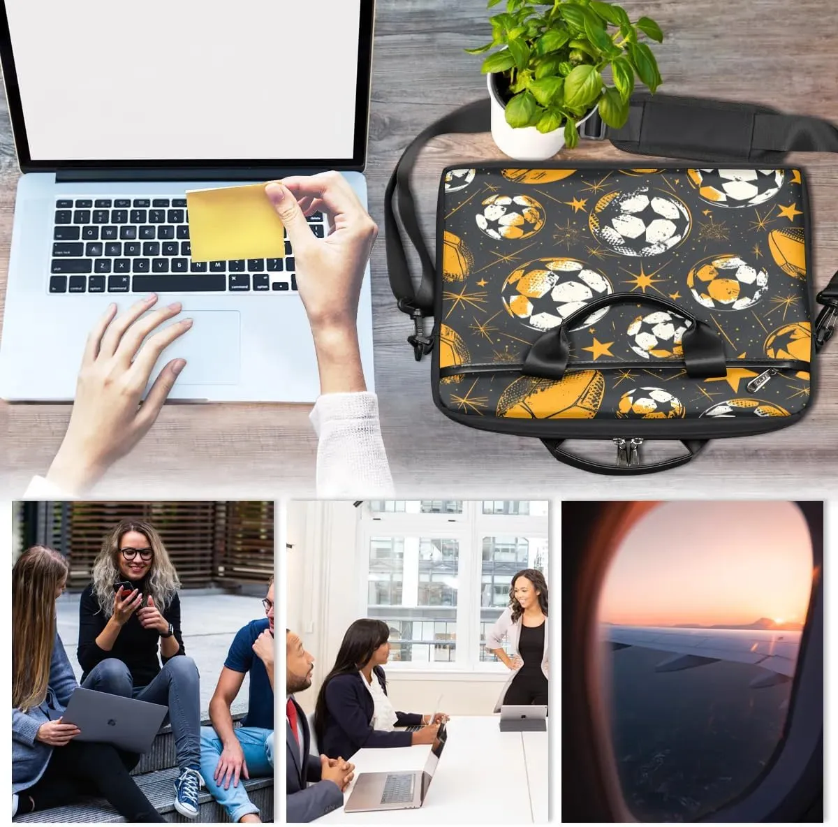 Laptop Shoulder Bag Computer Bag 13-15 Inches Laptop Carrying Case with Shoulder Strap for Women Men