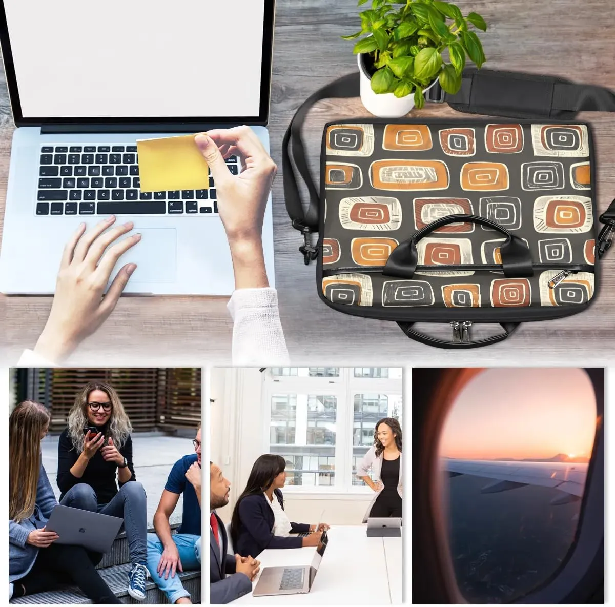 Laptop Shoulder Bag Computer Bag 13-15 Inches Laptop Carrying Case with Shoulder Strap for Women Men