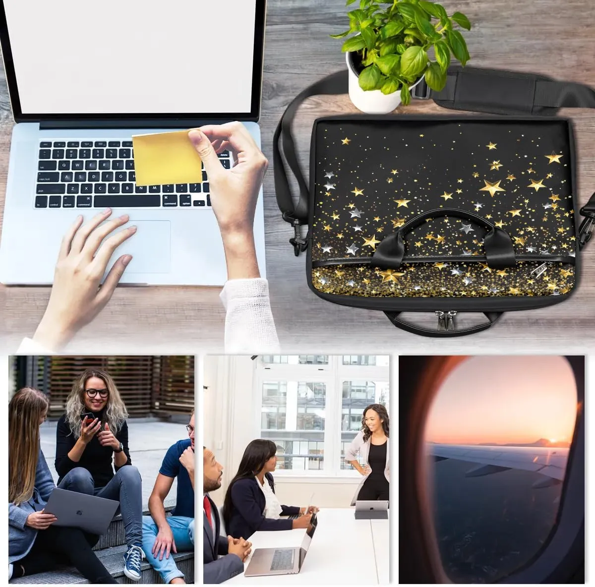 Laptop Shoulder Bag Computer Bag 13-15 Inches Laptop Carrying Case with Shoulder Strap for Women Men