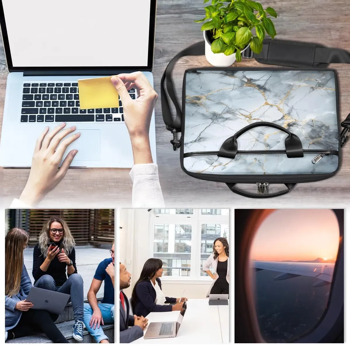 Laptop Shoulder Bag Computer Bag 13-15 Inches Laptop Carrying Case with Shoulder Strap for Women Men