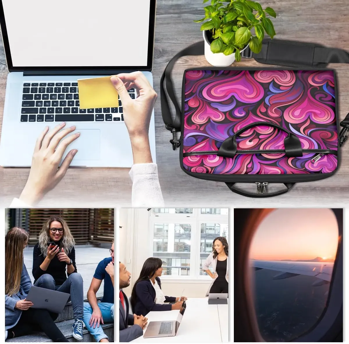 Laptop Shoulder Bag for 13-15 Inch Waterproof Laptop Sleeve Case Bag Slim Computer Carry Case Computer Cases for Laptops