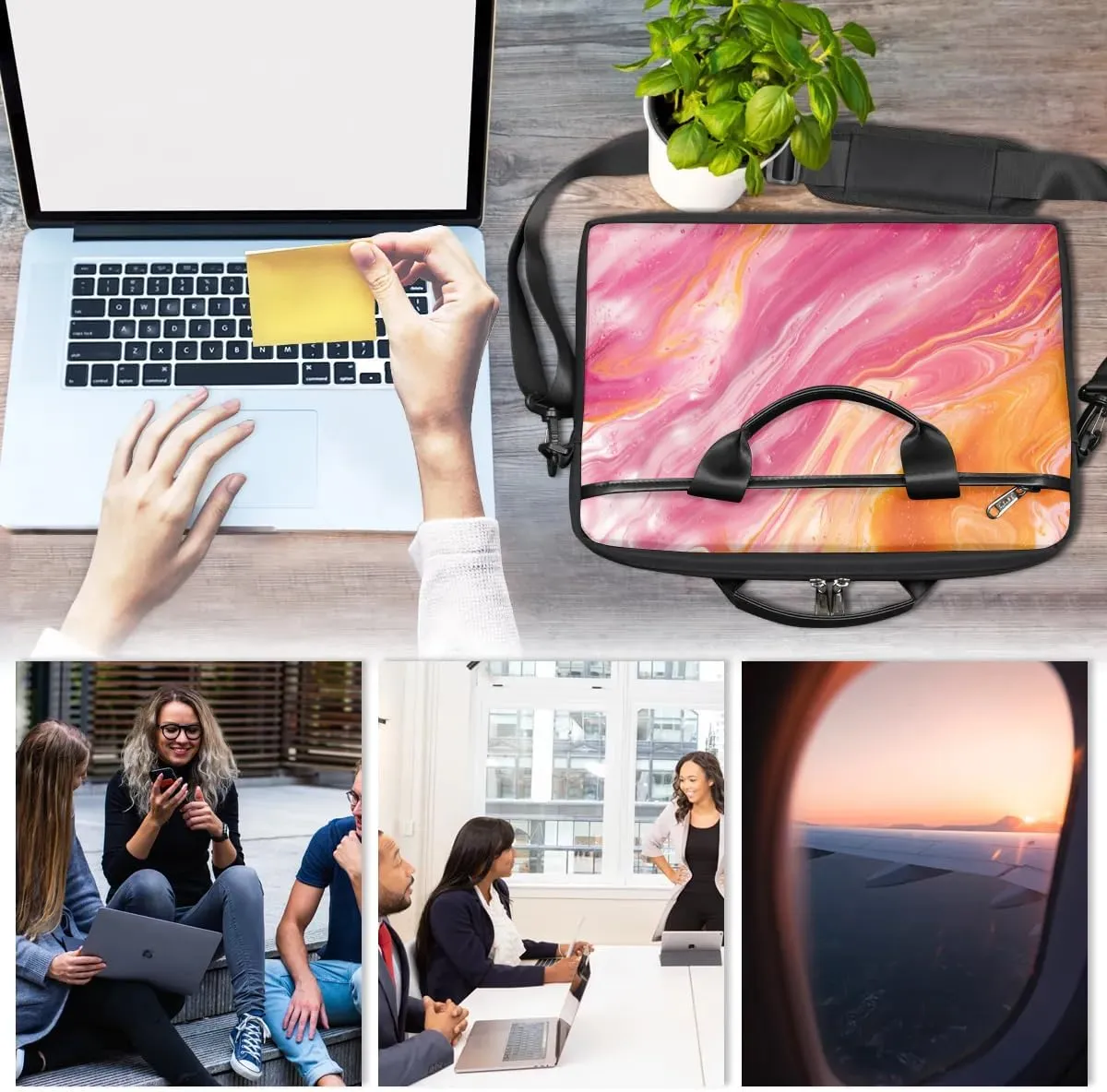 Laptop Shoulder Bag for 13-15 Inch Waterproof Laptop Sleeve Case Bag Slim Computer Carry Case Computer Cases for Laptops