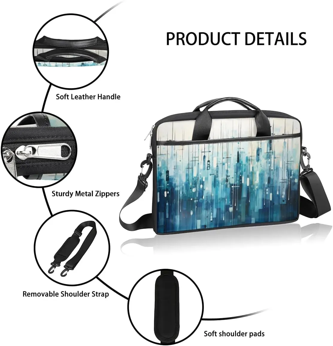 Laptop Shoulder Bag for 13-15 Inch Waterproof Laptop Sleeve Case Bag Slim Computer Carry Case Computer Cases for Laptops