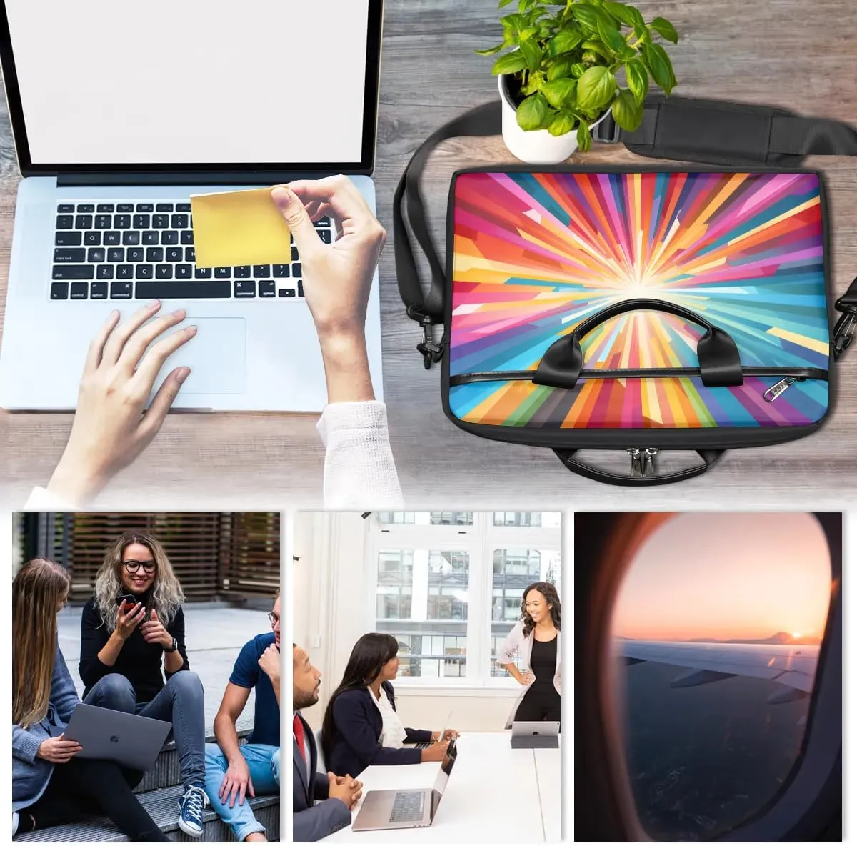 Laptop Shoulder Bag for 13-15 Inch Waterproof Laptop Sleeve Case Bag Slim Computer Carry Case Computer Cases for Laptops