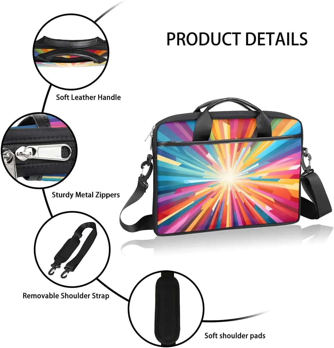 Laptop Shoulder Bag for 13-15 Inch Waterproof Laptop Sleeve Case Bag Slim Computer Carry Case Computer Cases for Laptops
