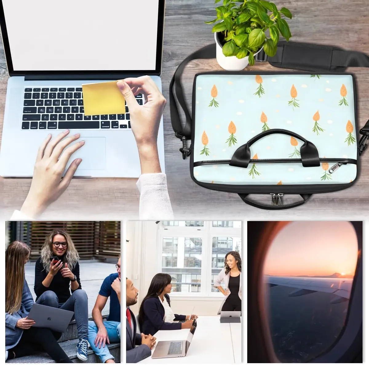 Laptop Shoulder Bag for 13-15 Inch Waterproof Laptop Sleeve Case Bag Slim Computer Carry Case Computer Cases for Laptops