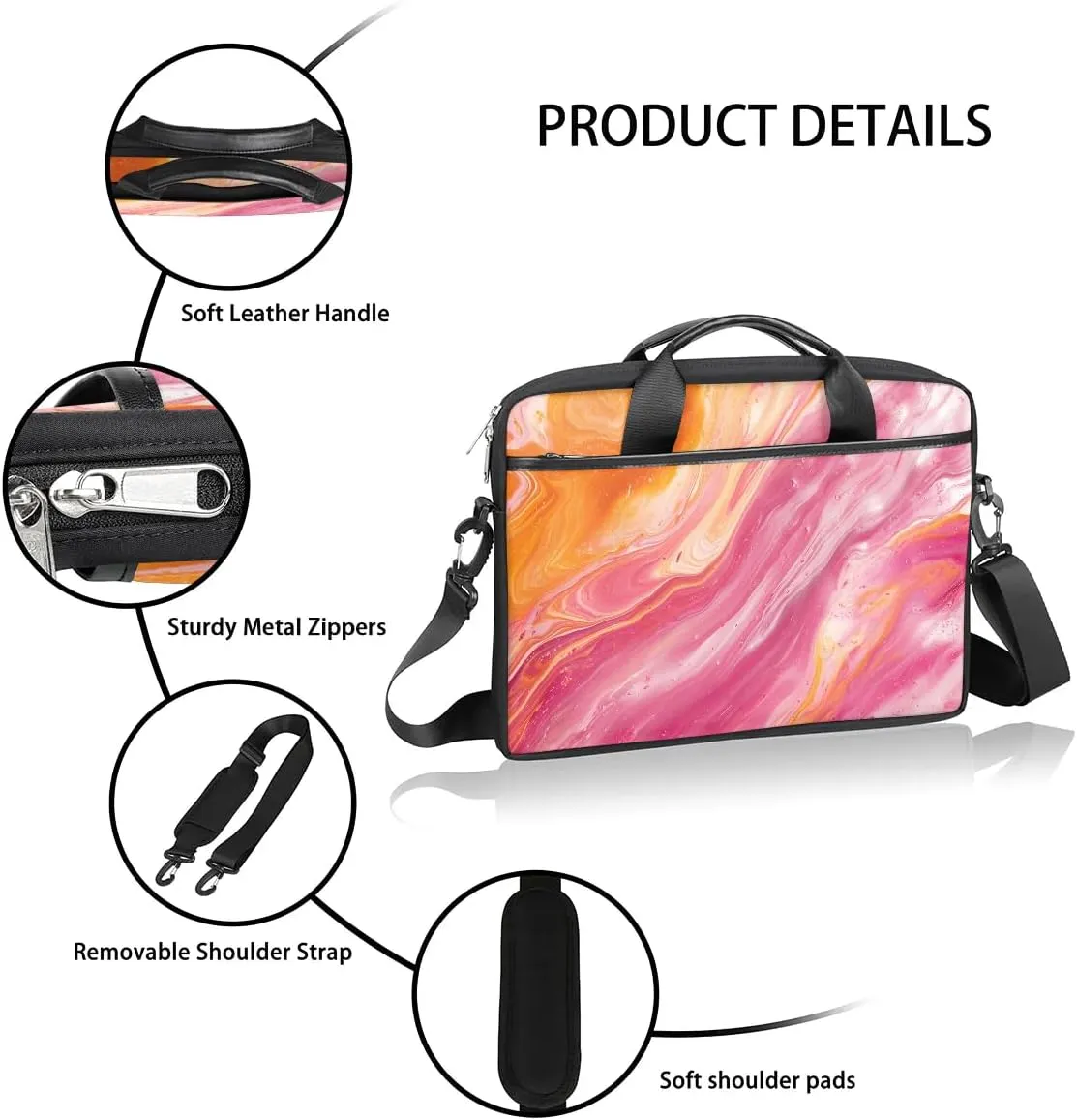 Laptop Shoulder Bag for 13-15 Inch Waterproof Laptop Sleeve Case Bag Slim Computer Carry Case Computer Cases for Laptops