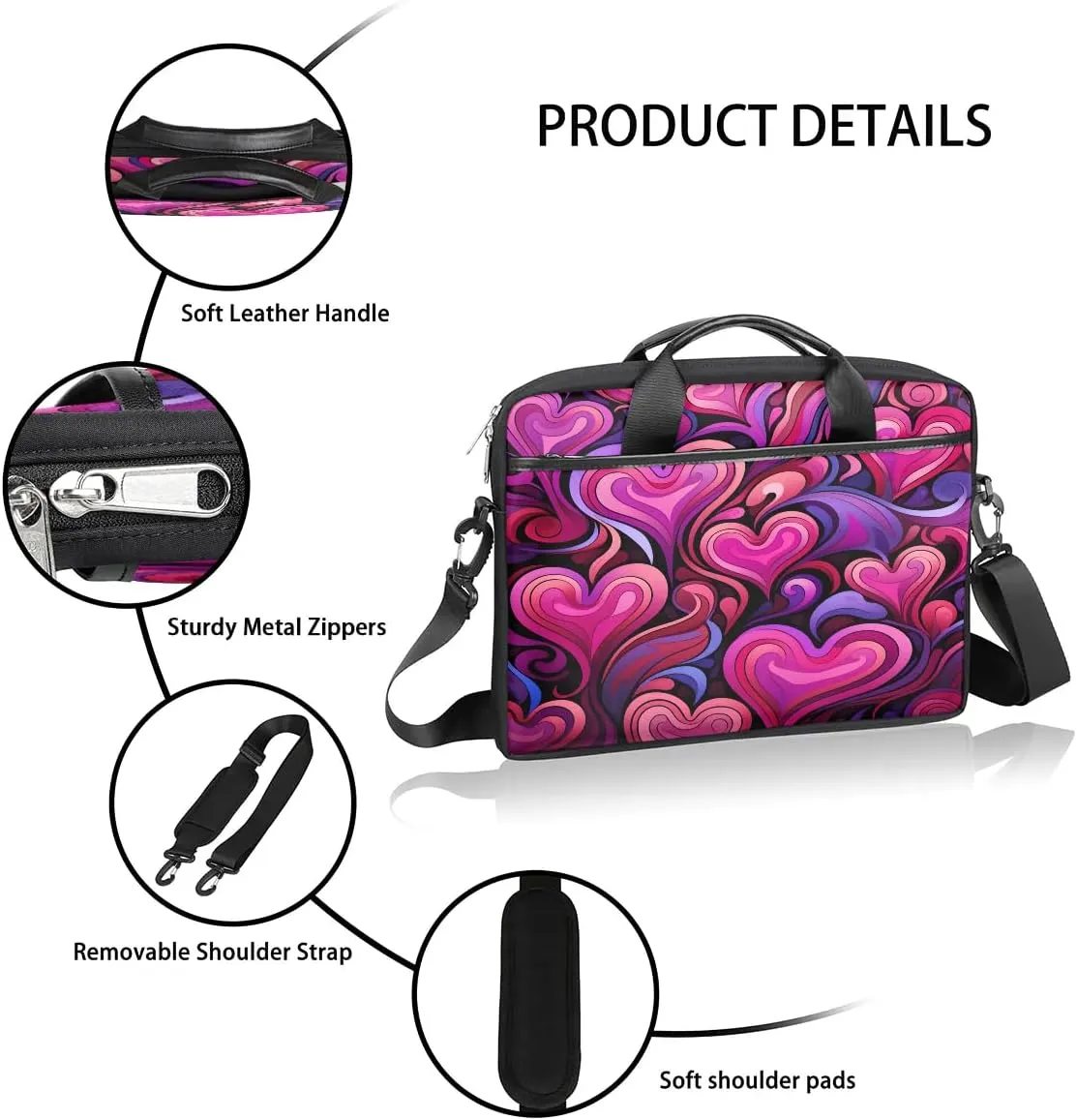 Laptop Shoulder Bag for 13-15 Inch Waterproof Laptop Sleeve Case Bag Slim Computer Carry Case Computer Cases for Laptops