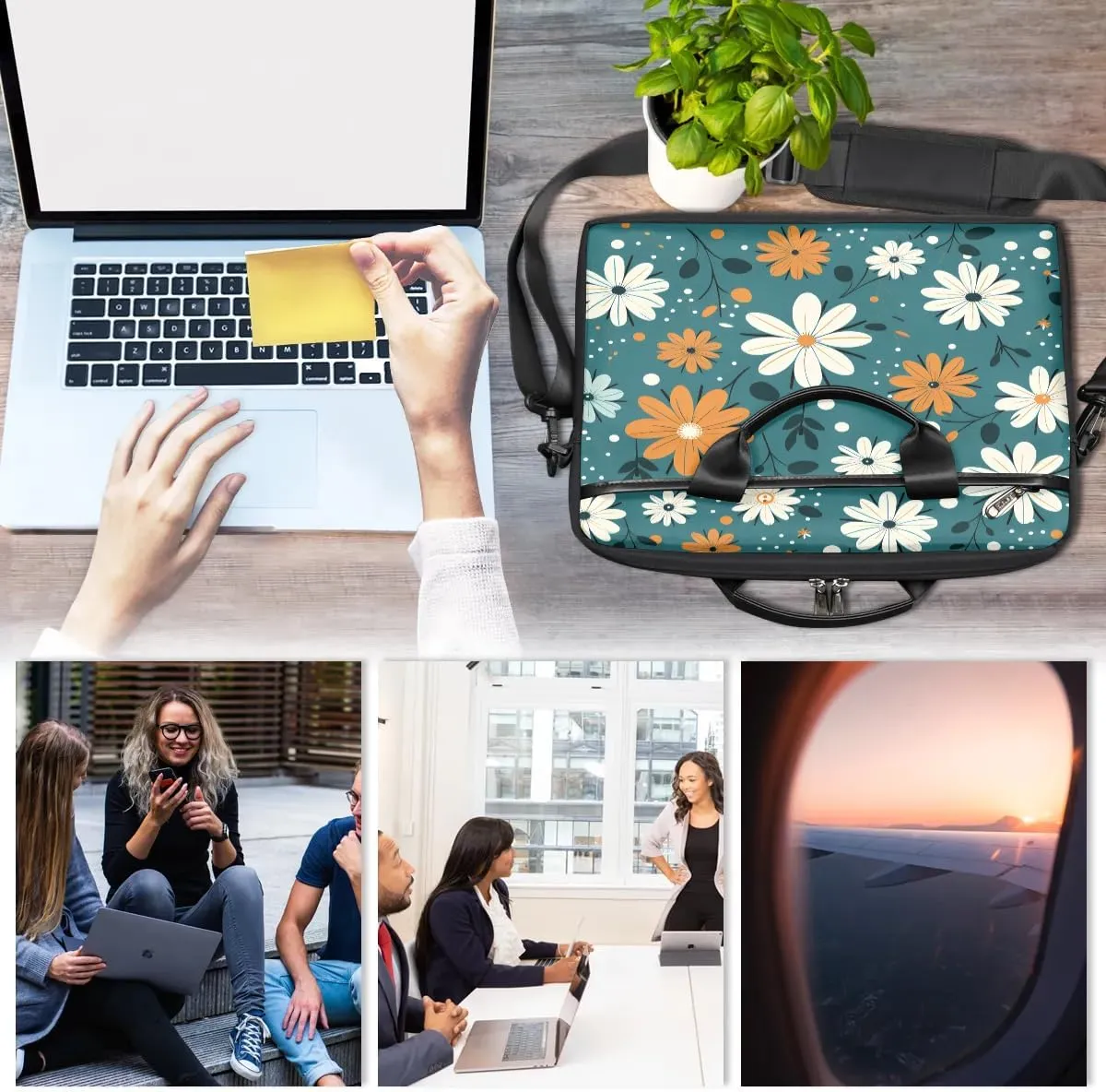 Laptop Shoulder Bag for 13-15 Inch Waterproof Laptop Sleeve Case Bag Slim Computer Carry Case Computer Cases for Laptops