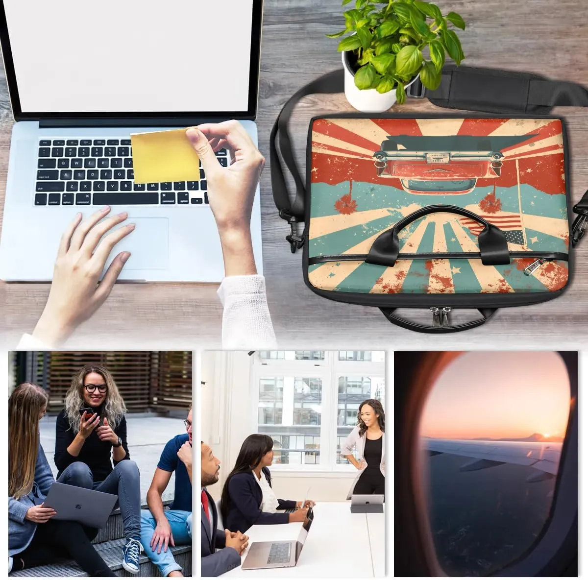 Laptop Shoulder Bag for 13-15 Inch Waterproof Laptop Sleeve Case Bag Slim Computer Carry Case Computer Cases for Laptops