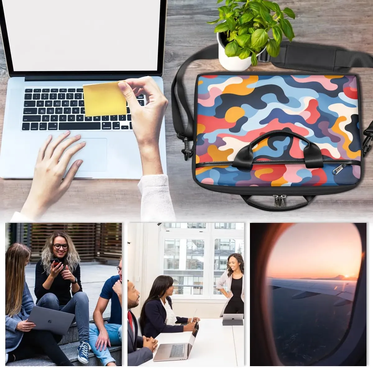 Laptop Shoulder Bag for 13-15 Inch Waterproof Laptop Sleeve Case Bag Slim Computer Carry Case Computer Cases for Laptops