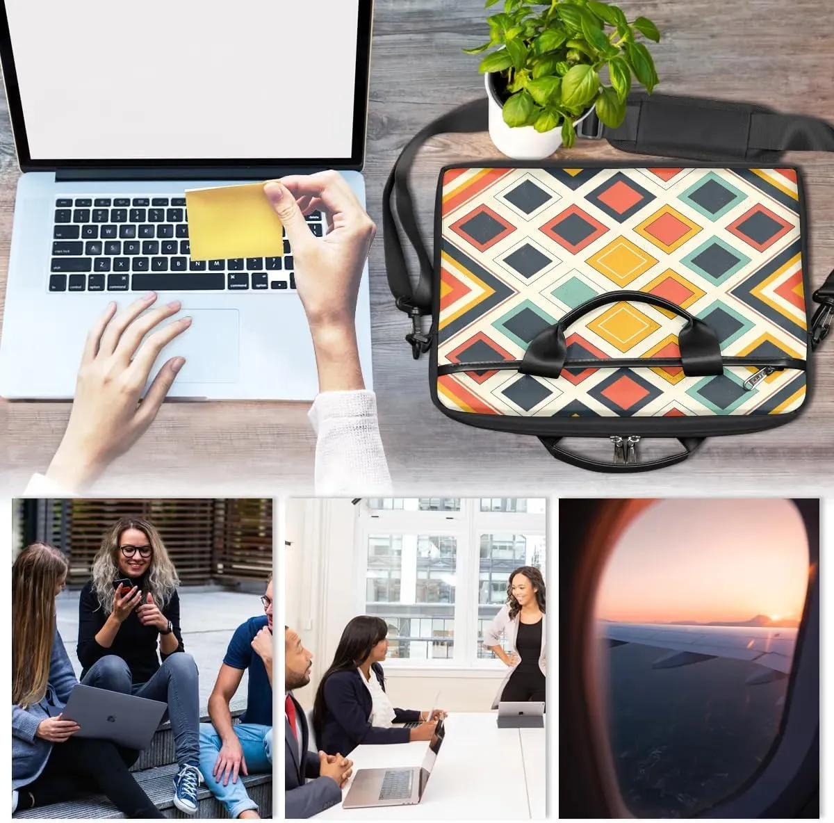 Laptop Shoulder Bag for 13-15 Inch Waterproof Laptop Sleeve Case Bag Slim Computer Carry Case Computer Cases for Laptops