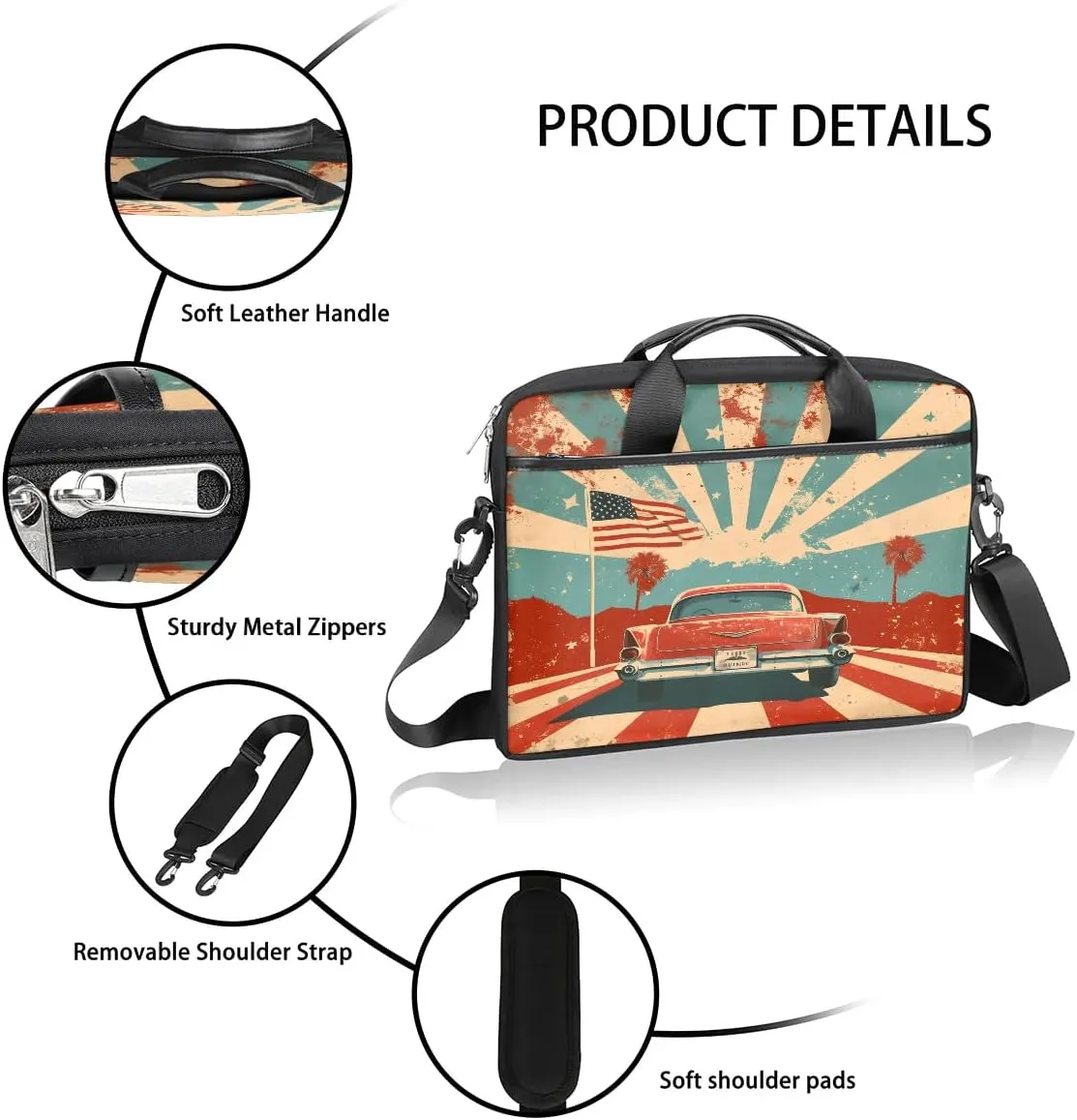 Laptop Shoulder Bag for 13-15 Inch Waterproof Laptop Sleeve Case Bag Slim Computer Carry Case Computer Cases for Laptops
