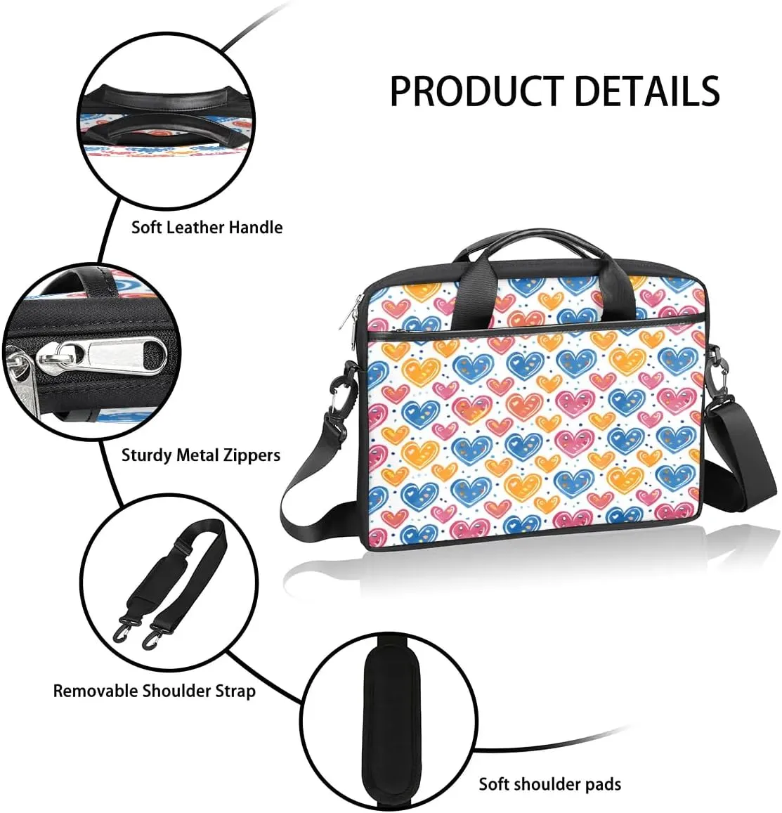 Laptop Shoulder Bag for 13-15 Inch Waterproof Laptop Sleeve Case Bag Slim Computer Carry Case Computer Cases for Laptops