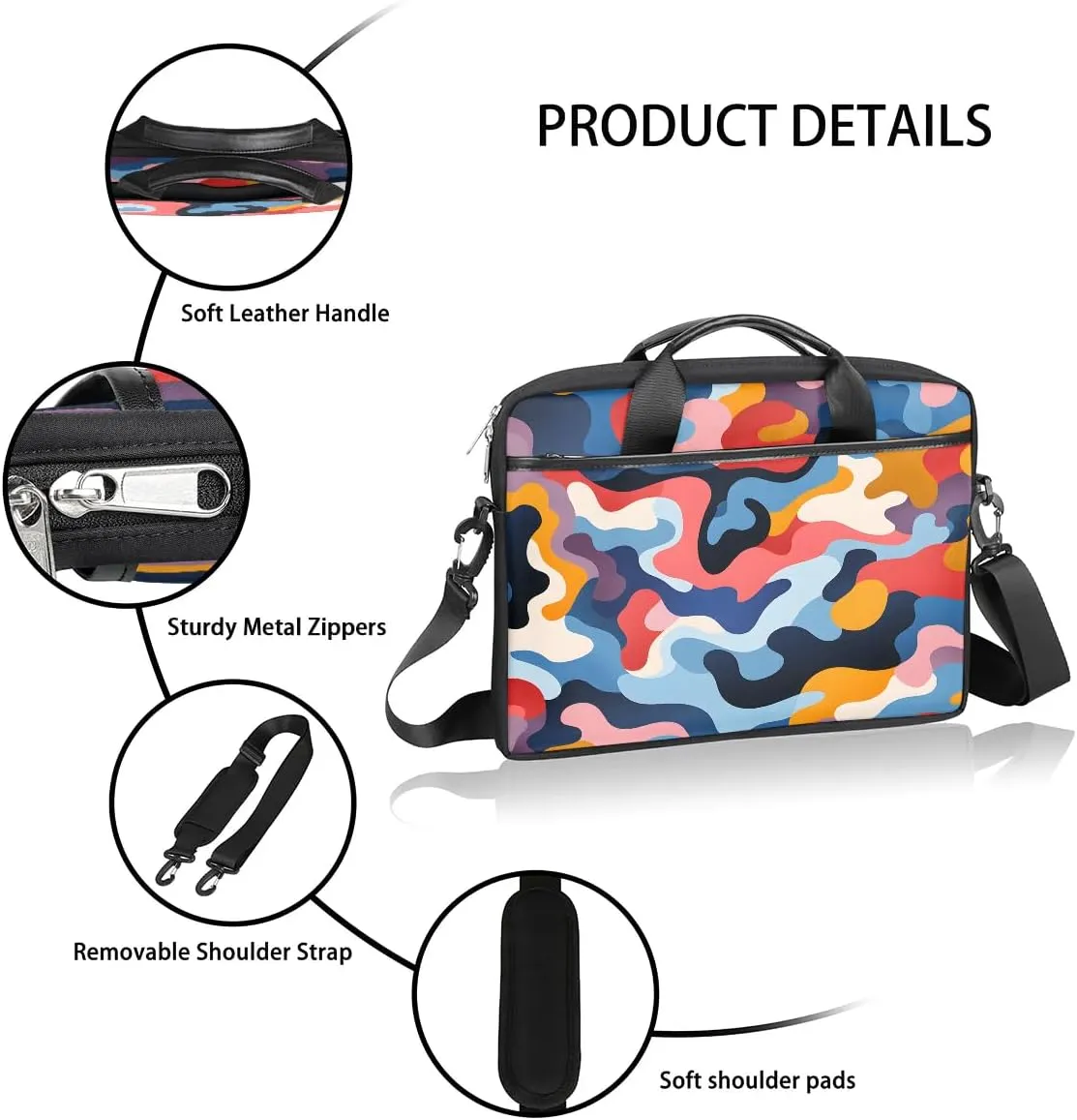 Laptop Shoulder Bag for 13-15 Inch Waterproof Laptop Sleeve Case Bag Slim Computer Carry Case Computer Cases for Laptops