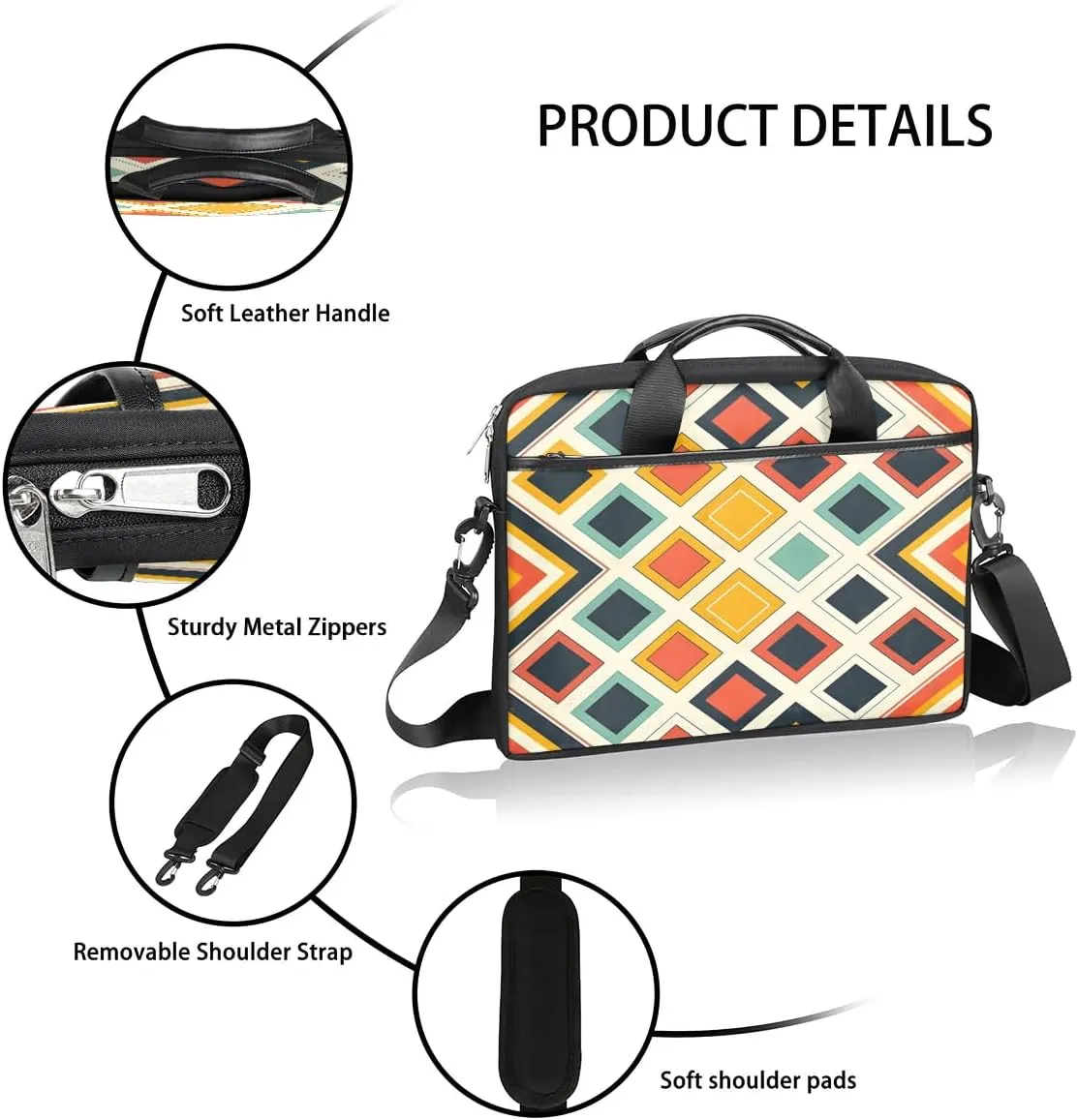 Laptop Shoulder Bag for 13-15 Inch Waterproof Laptop Sleeve Case Bag Slim Computer Carry Case Computer Cases for Laptops