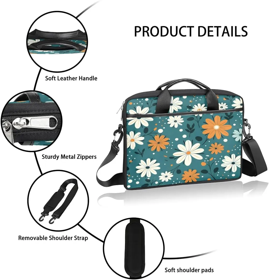 Laptop Shoulder Bag for 13-15 Inch Waterproof Laptop Sleeve Case Bag Slim Computer Carry Case Computer Cases for Laptops