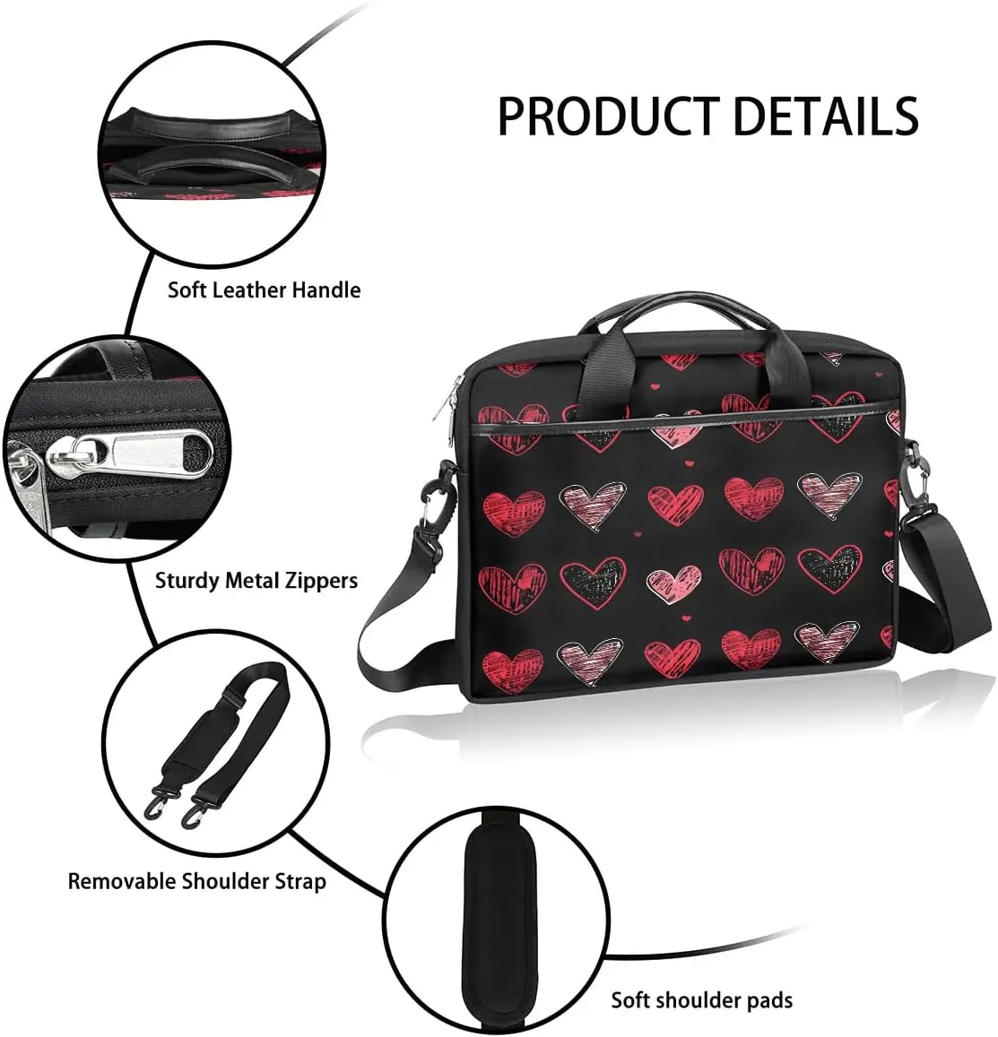 Laptop Shoulder Bag for 13-15 Inch Waterproof Laptop Sleeve Case Bag Slim Computer Carry Case Computer Cases for Laptops