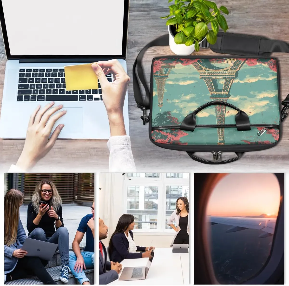 Laptop Shoulder Bag for 13-15 Inch Waterproof Laptop Sleeve Case Bag Slim Computer Carry Case Computer Cases for Laptops