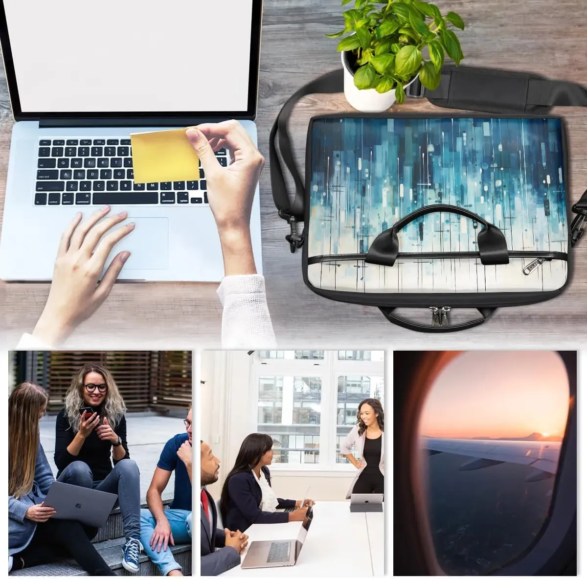 Laptop Shoulder Bag for 13-15 Inch Waterproof Laptop Sleeve Case Bag Slim Computer Carry Case Computer Cases for Laptops
