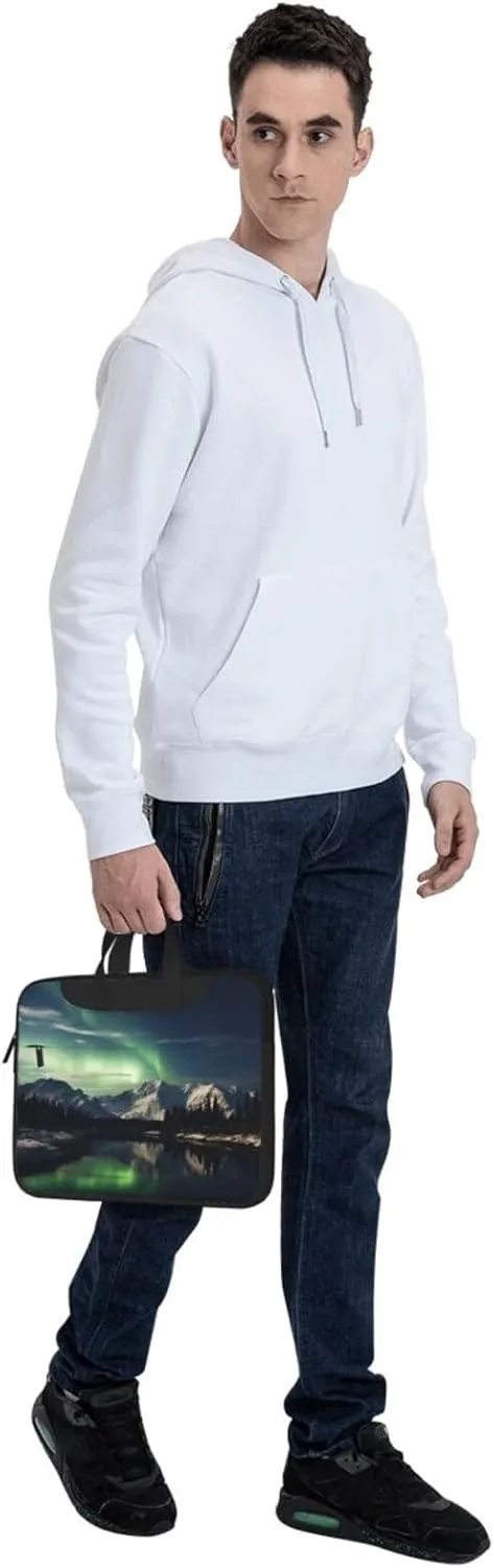 Laptop Sleeve Bag Shockproof Notebook Case Northern Aurora Night Computer Carrying Case with Shoulder Strap 15.6 inch