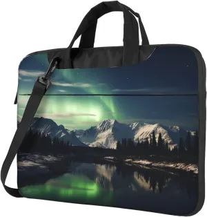 Laptop Sleeve Bag Shockproof Notebook Case Northern Aurora Night Computer Carrying Case with Shoulder Strap 15.6 inch