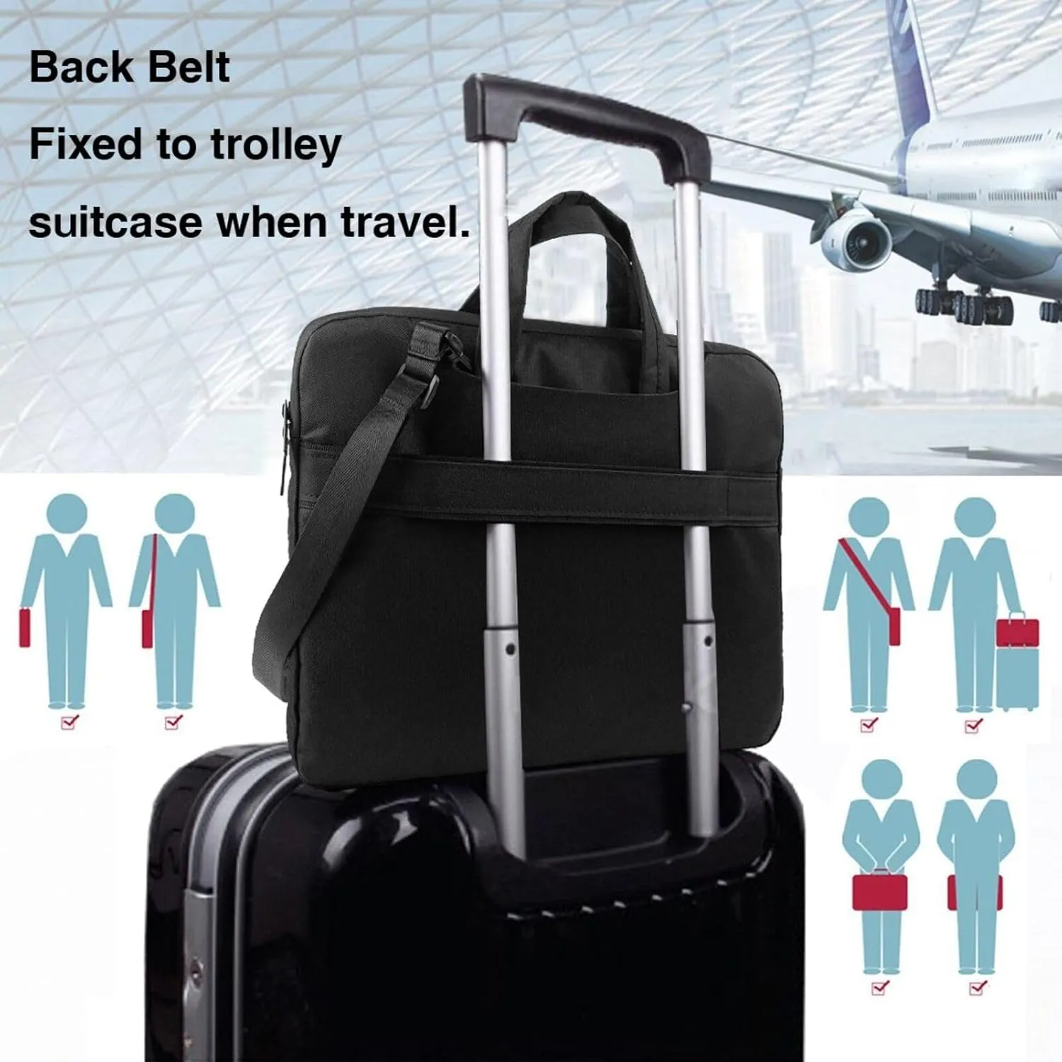 Laptop Sleeve Bag Shockproof Notebook Case Northern Aurora Night Computer Carrying Case with Shoulder Strap 15.6 inch