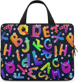 Laptop Sleeve Case Travel Alphabet Monsters HandBag Laptop Bag Shockproof Protect Computer Tote Briefcase for