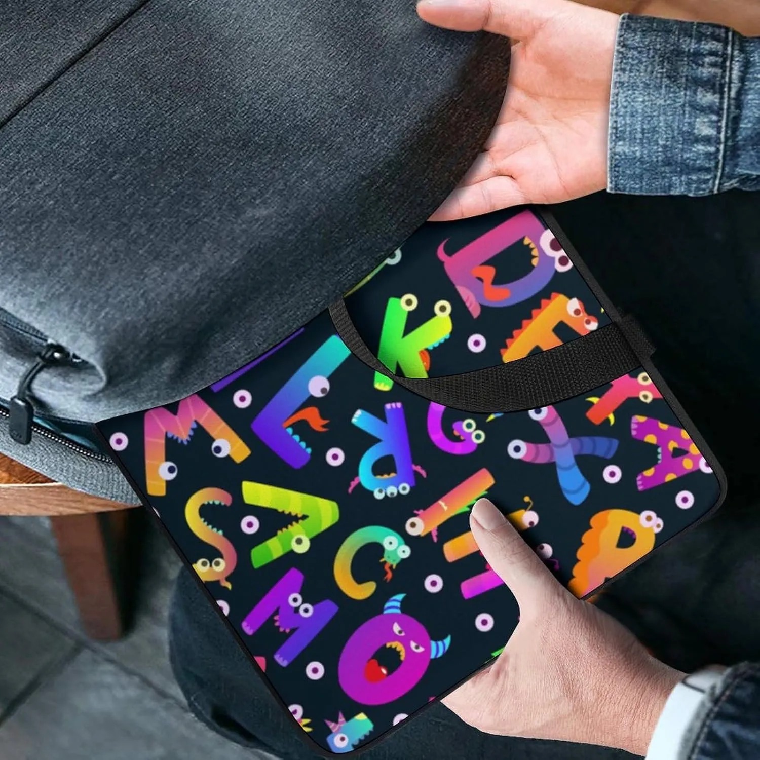 Laptop Sleeve Case Travel Alphabet Monsters HandBag Laptop Bag Shockproof Protect Computer Tote Briefcase for