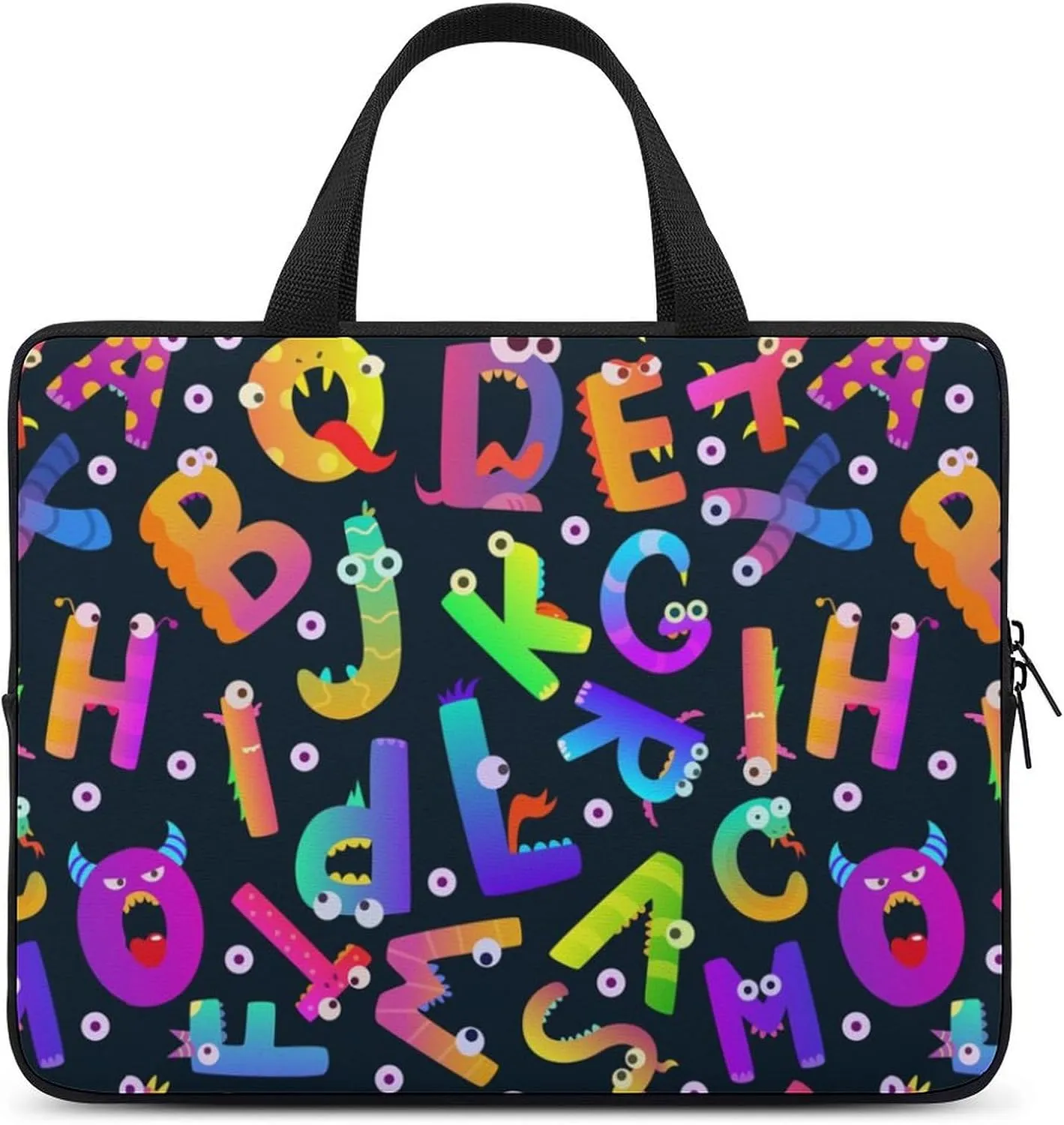 Laptop Sleeve Case Travel Alphabet Monsters HandBag Laptop Bag Shockproof Protect Computer Tote Briefcase for