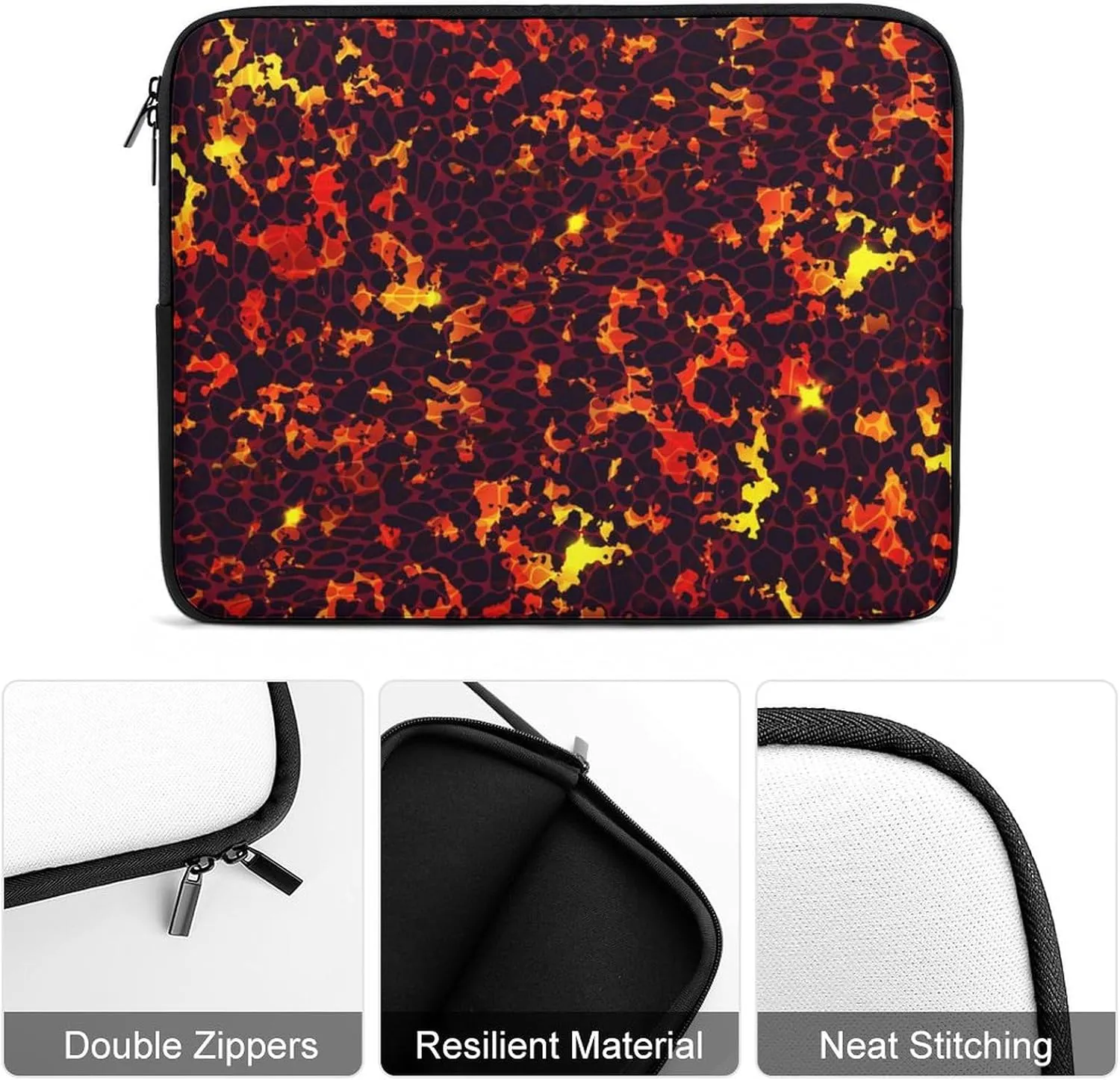 Laptop Sleeve Cases Cartoon Games Lava Print Laptop Bag Protective Cover Compatible with Notebook Lightweight Computer Zipper Case Travel Carrying Covers 17inch for Women Men