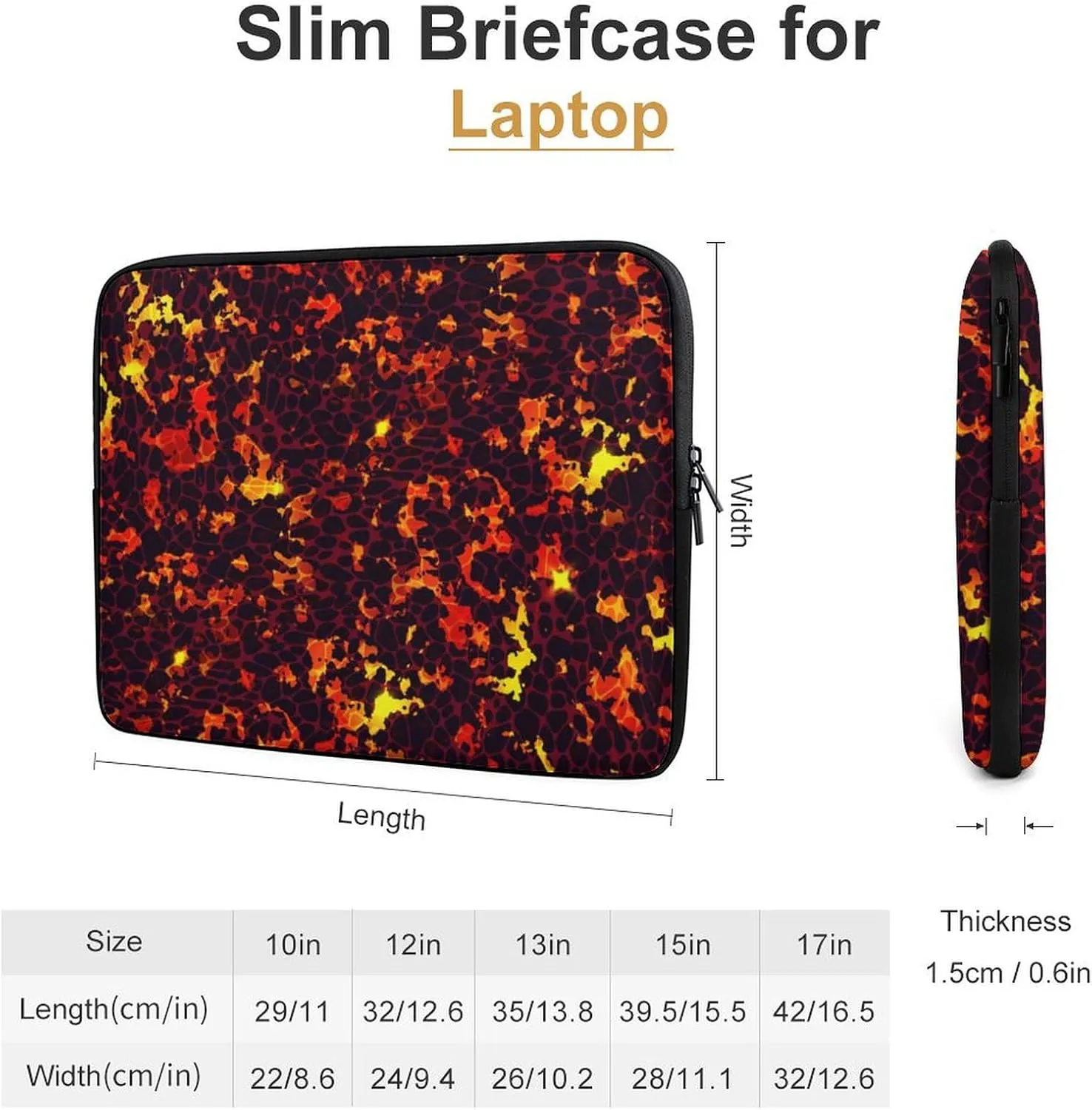 Laptop Sleeve Cases Cartoon Games Lava Print Laptop Bag Protective Cover Compatible with Notebook Lightweight Computer Zipper Case Travel Carrying Covers 17inch for Women Men