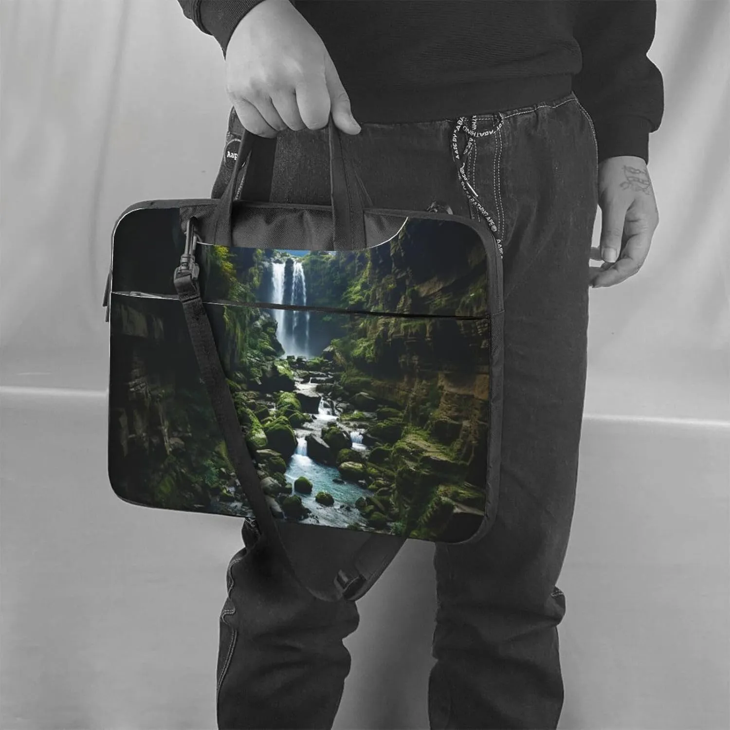 Laptop Tote Bag Men Women Waterfall cliff Shoulder Laptop Sleeve Briefcase Messenger Computer Bag
