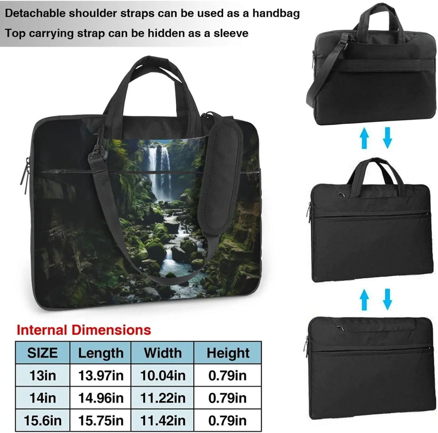 Laptop Tote Bag Men Women Waterfall cliff Shoulder Laptop Sleeve Briefcase Messenger Computer Bag