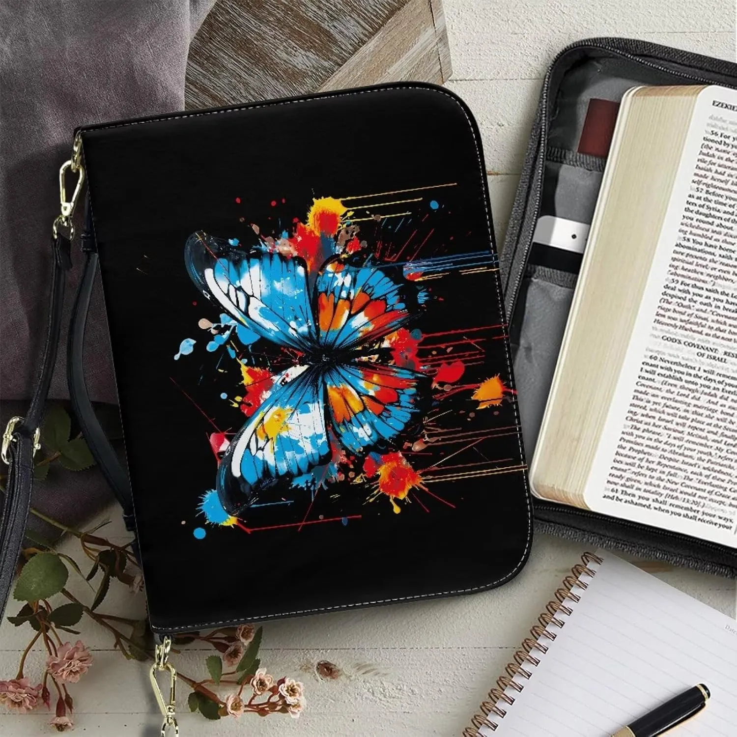 Large Bible Cover Case with Handles & Shoulder Strap Bible Case Stylish Bible Bag