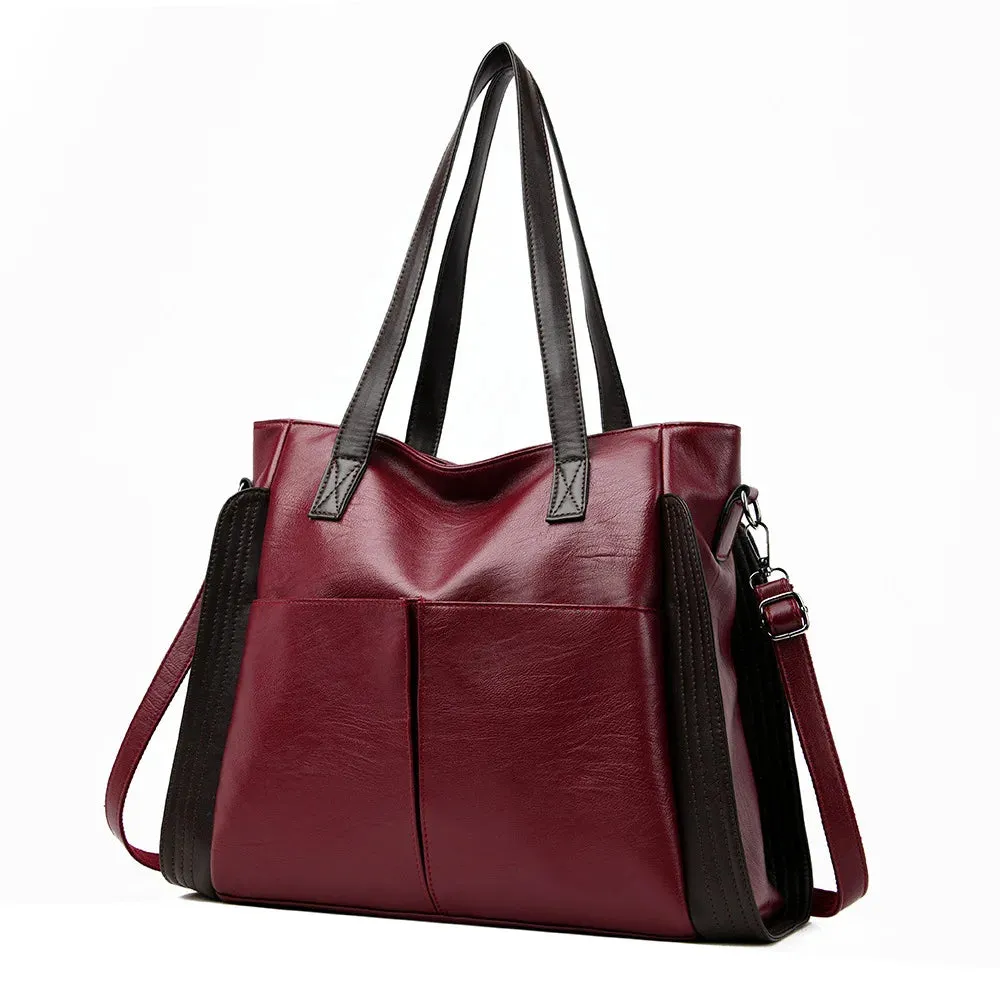 Large Capacity Handbags Women Soft Leather Shoulder Crossbody Bag Ladies Bucket Bags Retro Tote Luxury Satchel Handbag and Purse