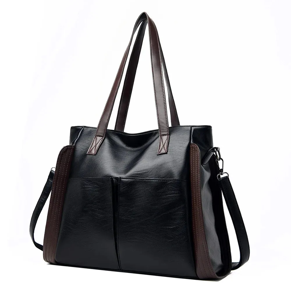 Large Capacity Handbags Women Soft Leather Shoulder Crossbody Bag Ladies Bucket Bags Retro Tote Luxury Satchel Handbag and Purse