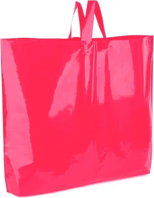 Large Plastic Shopping Bags with Handles | Boutique Bags for Small Business & Merchandise (Pink)