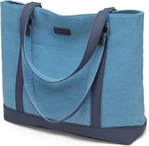 Large Tote Bags for Women 15.6 Inch Laptop Bag Lightweight Canvas Professional Work Briefcase