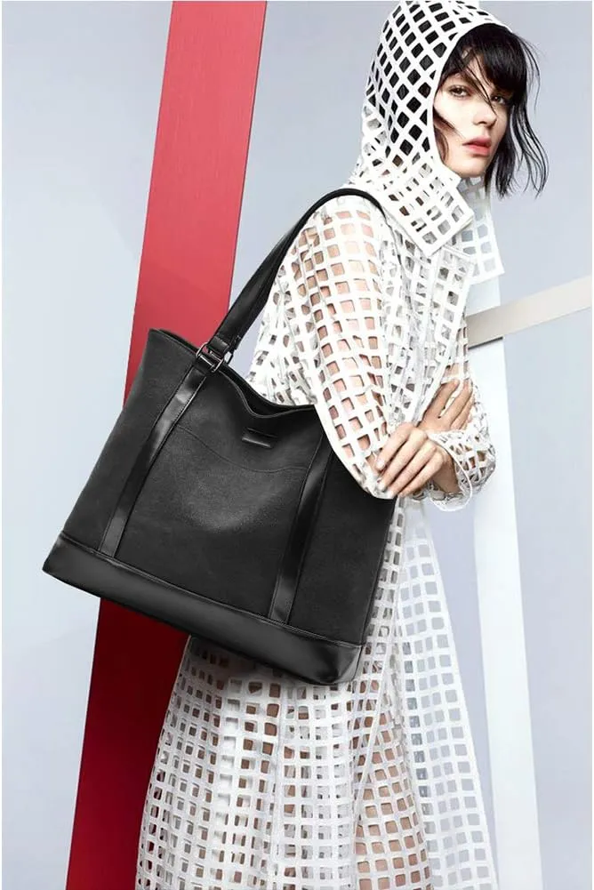 Large Tote Bags for Women 15.6 Inch Laptop Bag Lightweight Canvas Professional Work Briefcase