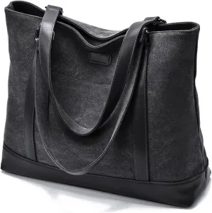 Large Tote Bags for Women 15.6 Inch Laptop Bag Lightweight Canvas Professional Work Briefcase