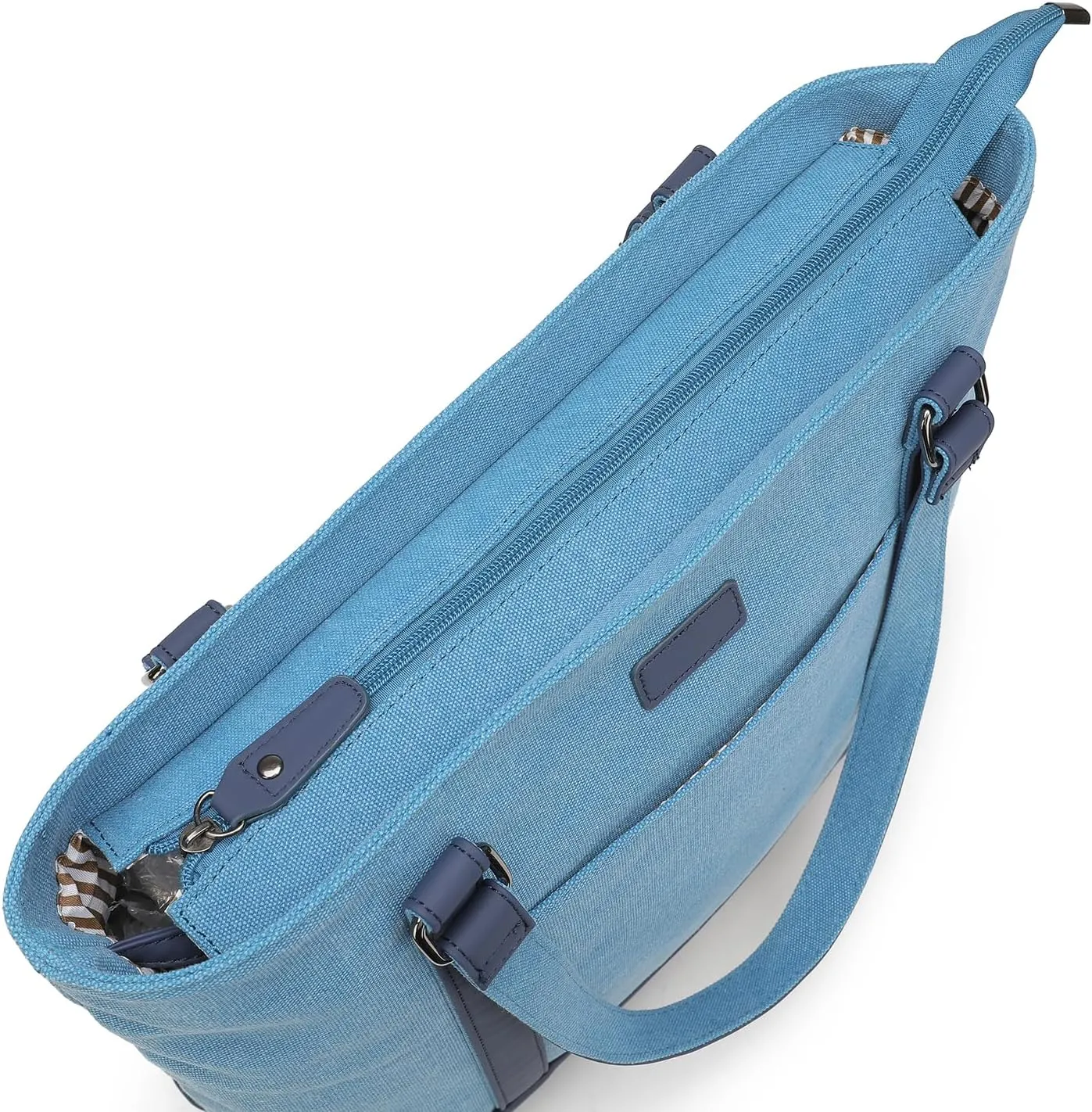 Large Tote Bags for Women 15.6 Inch Laptop Bag Lightweight Canvas Professional Work Briefcase