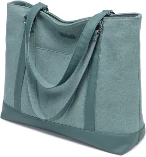 Large Tote Bags for Women 15.6 Inch Laptop Bag Lightweight Canvas Professional Work Briefcase