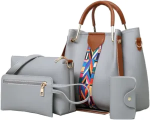 Large Tote Satchel Handbags for Women Work Shoulder Bag Top Handle Totes Purse with Matching Wallet 4pcs