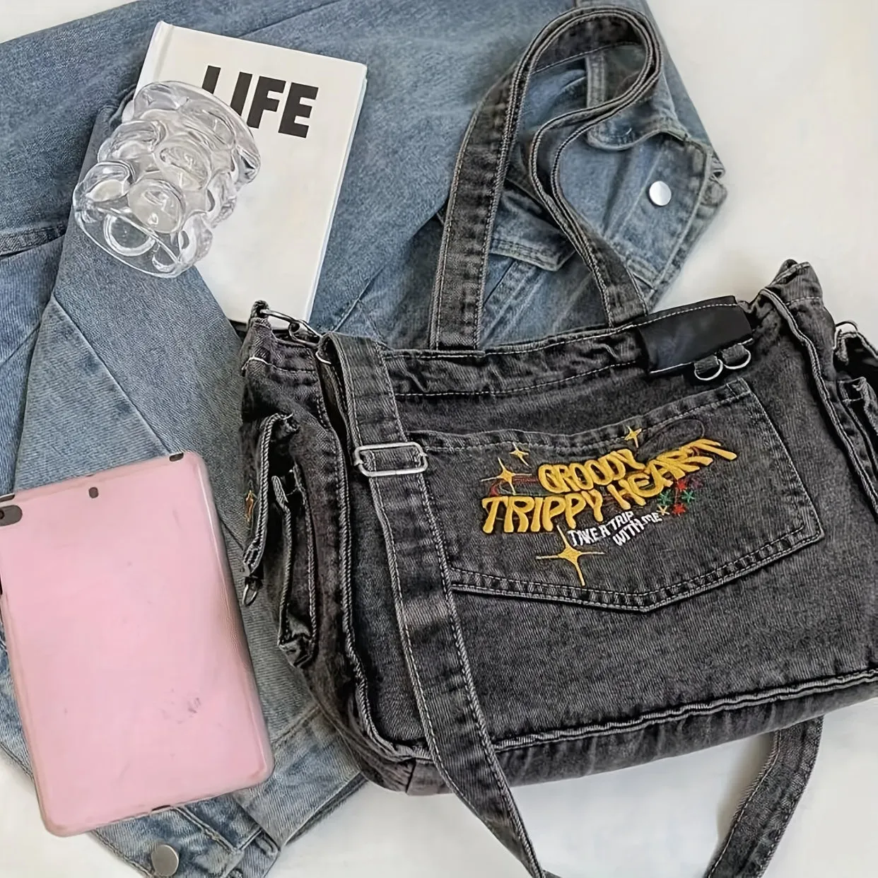Large Vintage-Style Tote Bag