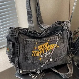 Large Vintage-Style Tote Bag
