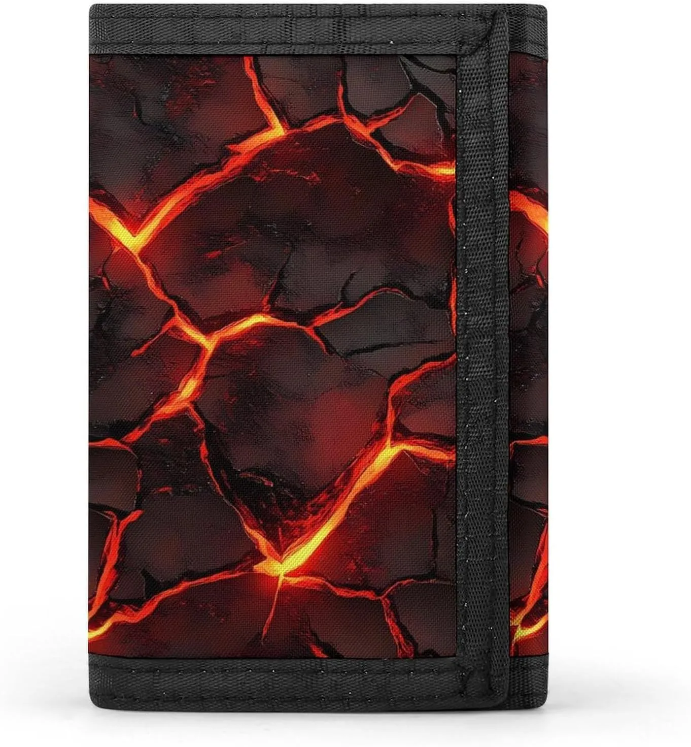 Lava Magma Trifold Wallets for Men Women Ultra Thin Card Holder Purse with Zip Coin Pocket
