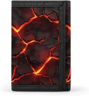 Lava Magma Trifold Wallets for Men Women Ultra Thin Card Holder Purse with Zip Coin Pocket