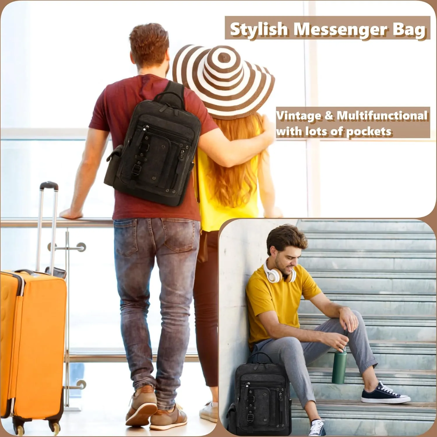 Leaper Retro Messenger Bag Men Sling Bag Outdoor Cross Body Bag Shoulder Bag