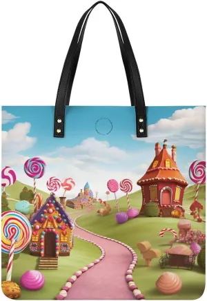 Leather Handbag for Women Tote Bag with Magnetic Buckle Bass Fishing Wave Crossbody Bag Shoulder Bags